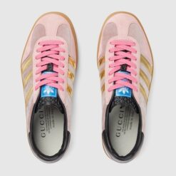 Pink Gucci women's x adidas Gazelle sneaker cool