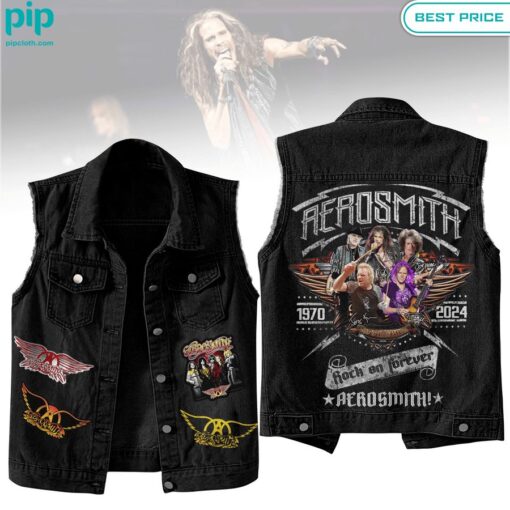 Aerosmith Rock Forever Sleeveless Denim Jacket Best click of yours