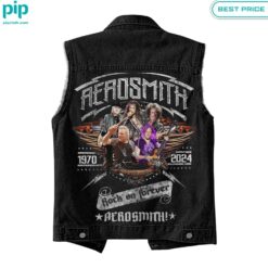 Aerosmith Rock Forever Sleeveless Denim Jacket Nice photo dude