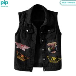 Aerosmith Rock Forever Sleeveless Denim Jacket Cutting dash