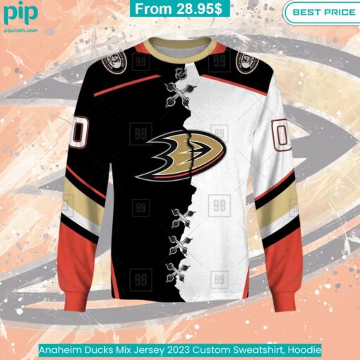 Anaheim Ducks Mix Jersey 2023 Custom Sweatshirt, Hoodie Studious look