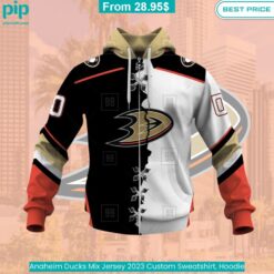 Anaheim Ducks Mix Jersey 2023 Custom Sweatshirt, Hoodie Studious look