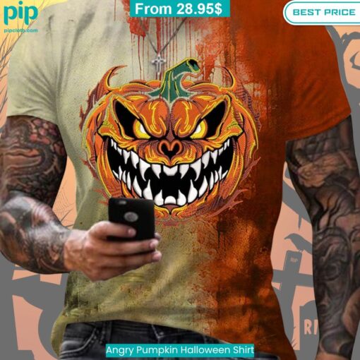 Angry Pumpkin Halloween Shirt Elegant picture.