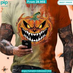 Angry Pumpkin Halloween Shirt Cutting dash