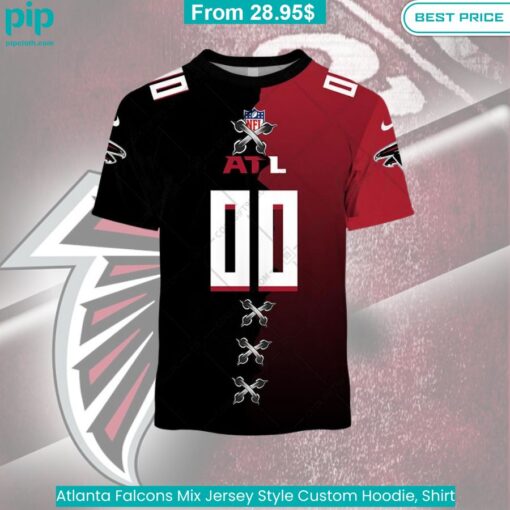 Atlanta Falcons Mix Jersey Style Custom Hoodie, Shirt Impressive picture.