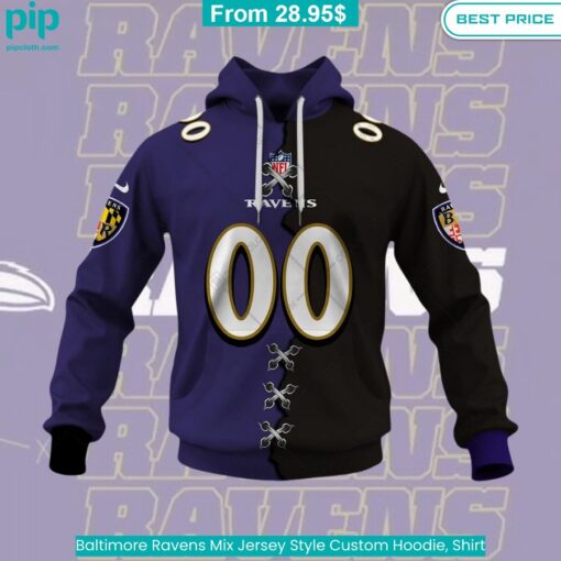 Baltimore Ravens Mix Jersey Style Custom Hoodie, Shirt You look handsome bro