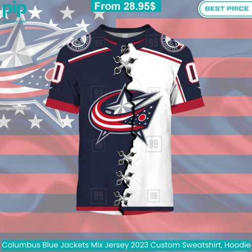 Columbus Blue Jackets Mix Jersey 2023 Custom Sweatshirt, Hoodie Cool look bro