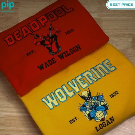 Deadpool and Wolverine Embroidered Sweatshirt Looking so nice