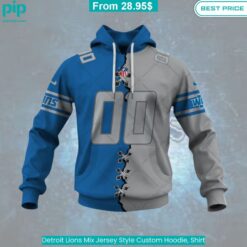 Detroit Lions Mix Jersey Style Custom Hoodie, Shirt cool