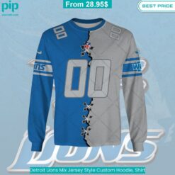 Detroit Lions Mix Jersey Style Custom Hoodie, Shirt cool