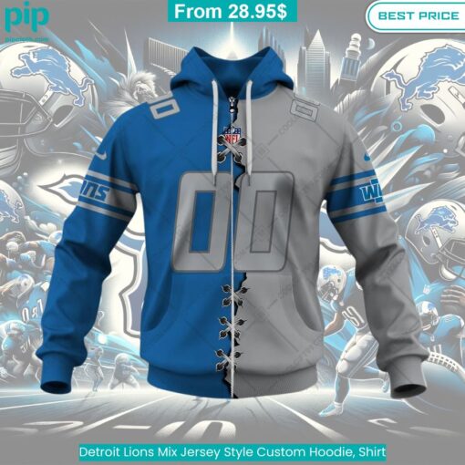 Detroit Lions Mix Jersey Style Custom Hoodie, Shirt Elegant and sober Pic