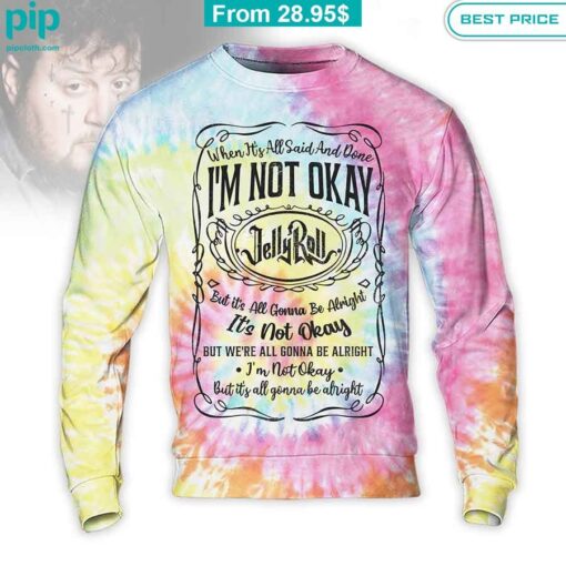 I am Not Okay Jelly Roll Jack Daniel's Tie Dye Shirts Natural and awesome