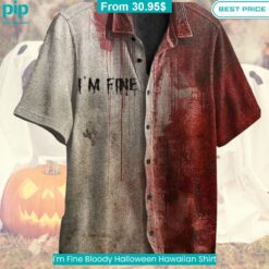 I'm Fine Bloody Halloween Hawaiian Shirt Cutting dash