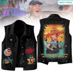 Jimmy Buffett Escape to Margaritaville Sleeveless Denim Jacket Nice shot bro