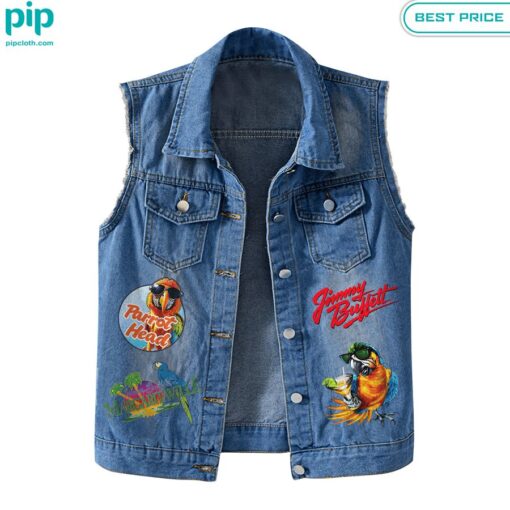 Jimmy Buffett Escape to Margaritaville Sleeveless Denim Jacket fashion