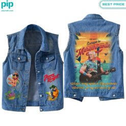 Jimmy Buffett Escape to Margaritaville Sleeveless Denim Jacket fashion