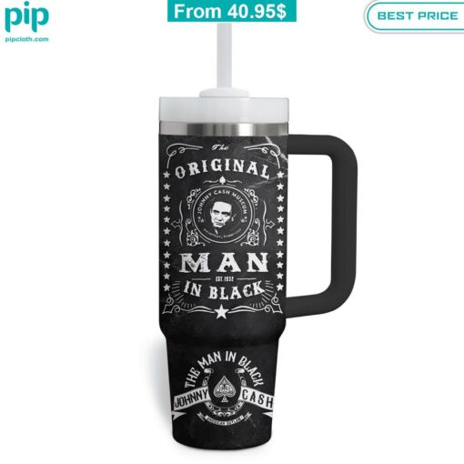 Johnny Cash Man in Black Jack Daniel's Stanley Tumbler with Straw nice