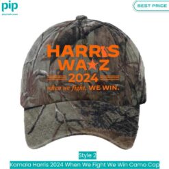 Kamala Harris 2024 When We Fight We Win Camo Cap Gang of rockstars