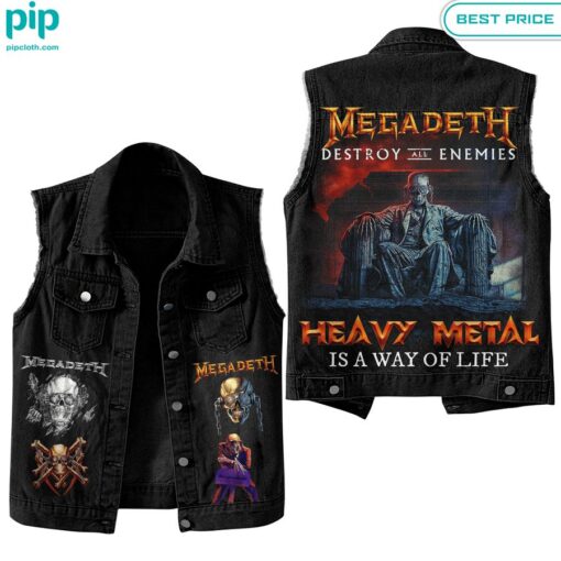 Megadeth Destroy All Enemies Sleeveless Denim Jacket cool