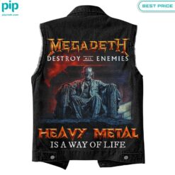 Megadeth Destroy All Enemies Sleeveless Denim Jacket cool