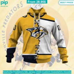 Nashville Predators Mix Jersey 2023 Custom Sweatshirt, Hoodie fashion