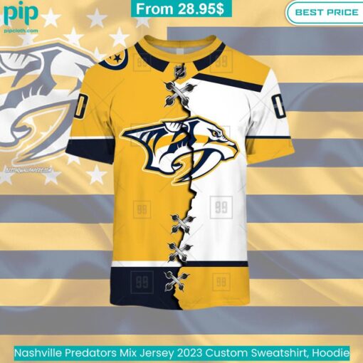 Nashville Predators Mix Jersey 2023 Custom Sweatshirt, Hoodie fashion