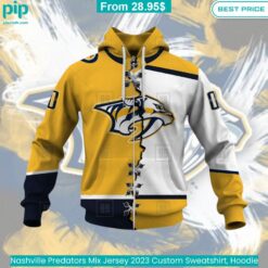 Nashville Predators Mix Jersey 2023 Custom Sweatshirt, Hoodie fashion