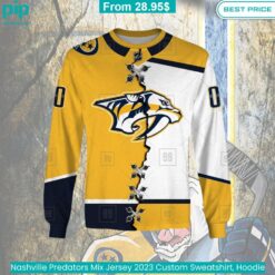 Nashville Predators Mix Jersey 2023 Custom Sweatshirt, Hoodie fashion