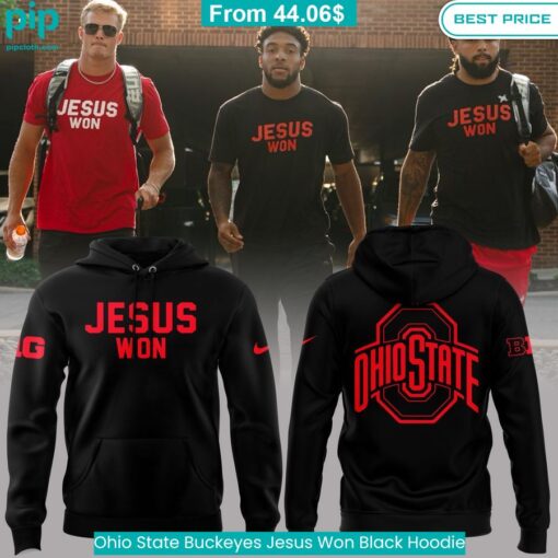 Ohio State Buckeyes Jesus Won Black Hoodie Wow! What a picture you click