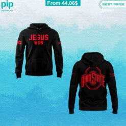 Ohio State Buckeyes Jesus Won Black Hoodie Amazing Pic