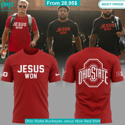 Ohio State Buckeyes Jesus Won Red Shirt Great, I liked it