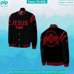 Ohio State Football Jesus Won Black Bomber Jacket Best couple on earth