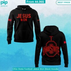 Ohio State Football Jesus Won Black Hoodie You look lazy