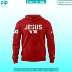 Ohio State Football Jesus Won Red Hoodie You look elegant man