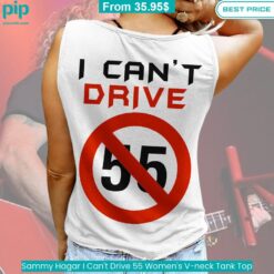 Sammy Hagar I Can't Drive 55 Women's V neck Tank Top Awesome Pic guys