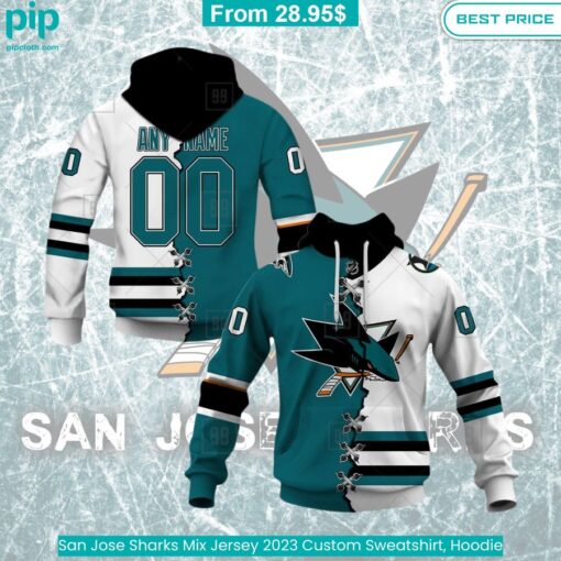 San Jose Sharks Mix Jersey 2023 Custom Sweatshirt, Hoodie cool