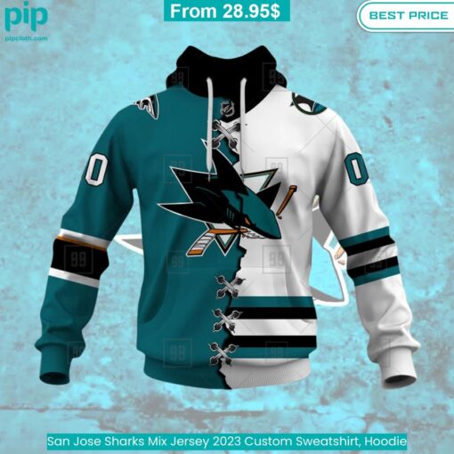 San Jose Sharks Mix Jersey 2023 Custom Sweatshirt, Hoodie cool