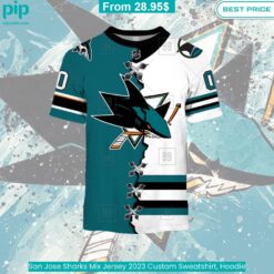 San Jose Sharks Mix Jersey 2023 Custom Sweatshirt, Hoodie cool