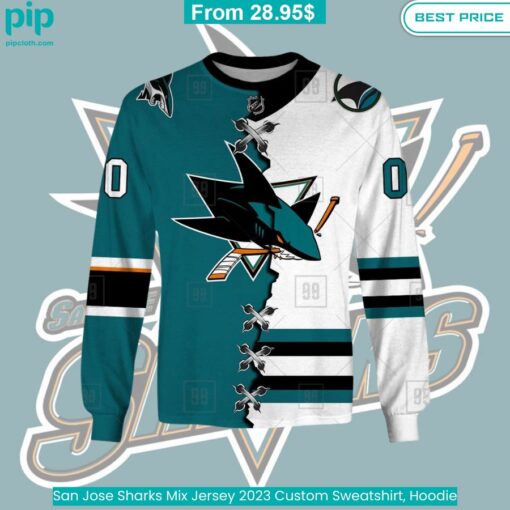 San Jose Sharks Mix Jersey 2023 Custom Sweatshirt, Hoodie cool