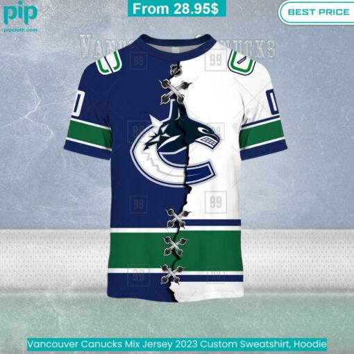 Vancouver Canucks Mix Jersey 2023 Custom Sweatshirt, Hoodie fashion