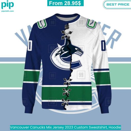 Vancouver Canucks Mix Jersey 2023 Custom Sweatshirt, Hoodie fashion