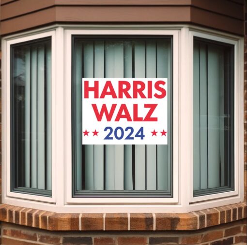 Harris & Walz President 2024 Window Cling Sign hot trendy